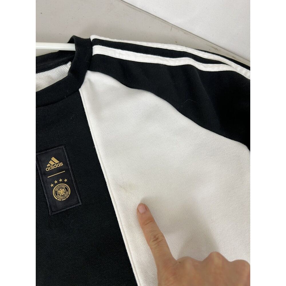 Adidas Youth Boys Crew Sweatshirt Germany Black White SMALL Long‎ Sleeve - Picture 8 of 8